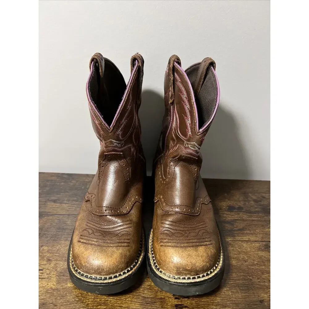 Justin‎ Gypsy Women's Brown/Purple Western Cowgirl Western Boots L9903 Sz 8B
